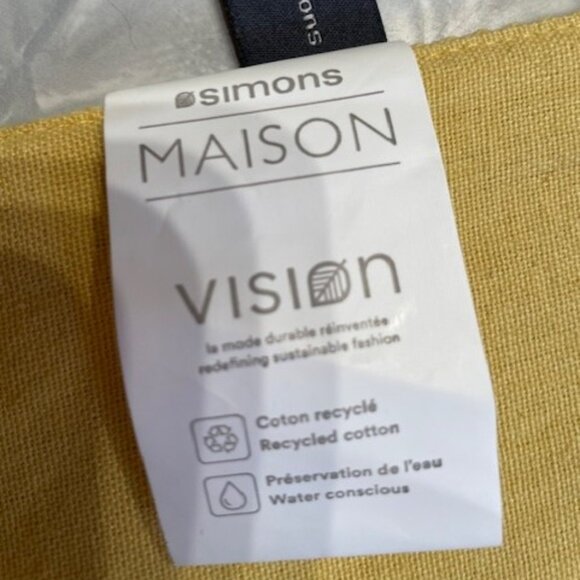 NWT SIMONS Yellow Recycled Cotton Placemat set of 2 - Picture 4 of 5